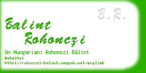 balint rohonczi business card